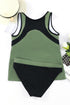 Palm Leaves Print Sleeveless Tankini Swimsuit